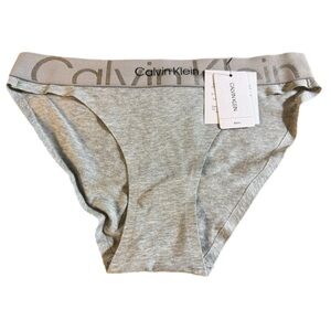 Calvin Klein Embossed Icon Bikini Panty - Grey Heather - Size XS